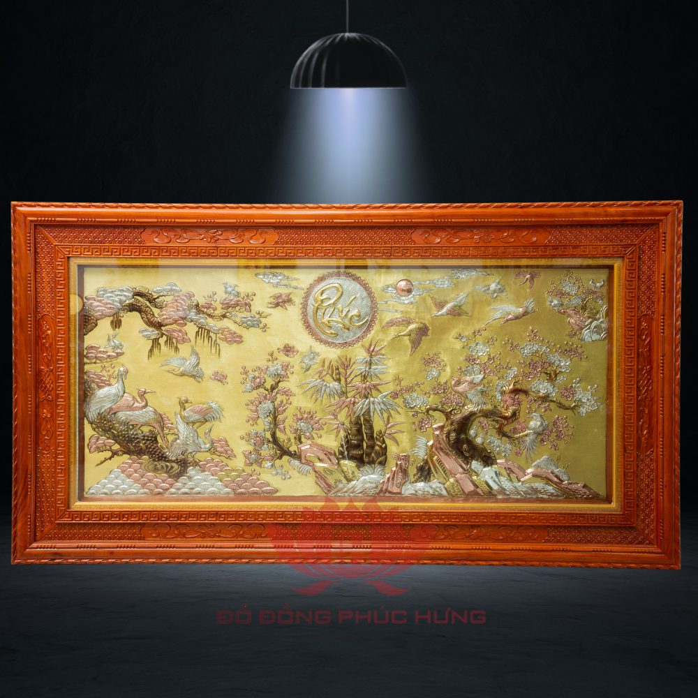 Tranh Bốn Mùa Chầu Phúc 133x243